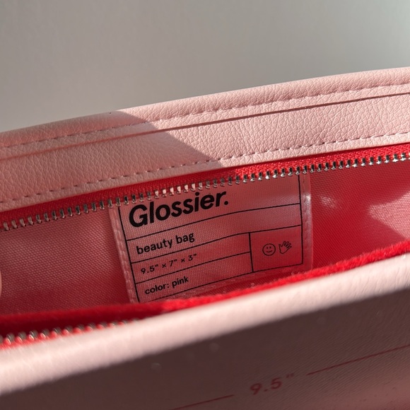 Glossier Pink and Red Beauty Bag - Picture 3 of 4
